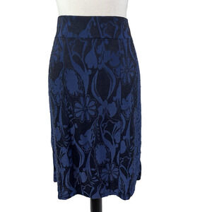 Studio West Apparel Skirt size Large Black Midnight Blue Lace Beading Pencil
